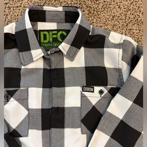Dixxon flannel company youth boys xs, small and medium black and white buffalo